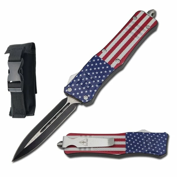 8.25" American Flag Tracker OTF Dual Action Automatic Knife 3 8.25" American Flag Tracker OTF Dual Action Automatic Knife