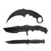3 Pc Combo CSGO Black Tactical Fixed Blade Knife Set - Karambit, Huntsman, Combat Knife 2 3 Pc Combo CSGO Black Tactical Fixed Blade Knife Set - Karambit, Huntsman, Combat Knife -KNIFE IMPORT Sales 20 099BK3 1