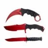 3 Pc Combo CSGO Red Tactical Fixed Blade Knife Set - Karambit, Huntsman, Combat Knife -KNIFE IMPORT Sales 20 099RD3 1