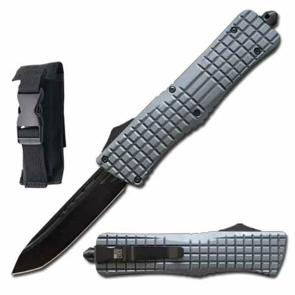 9" Grey Matrix Out Of The Front OTF Automatic Knife 3 9" Grey Matrix Out Of The Front OTF Automatic Knife