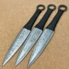Pack Of 3 Damascus Throwing Kunai Knife, Sharp Throwers - 12 Inches -KNIFE IMPORT Sales DM1118TH