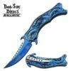 Dark Side Blades Dragon Spring Assisted Folding Knife - Blue Titanium