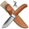 8 Inch Fixed Blade Elk Ridge Hunter Knife With Dark Brown Wood Handle -KNIFE IMPORT Sales ER268