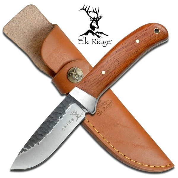8 Inch Fixed Blade Elk Ridge Hunter Knife With Dark Brown Wood Handle 3 8 Inch Fixed Blade Elk Ridge Hunter Knife With Dark Brown Wood Handle