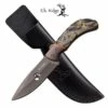 Elk Ridge 7.75 Inch Fixed Blade Hunting Knife Camo Coated Wood Handle -KNIFE IMPORT Sales ER554CA