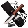 Elk Ridge BushCraft 10.5 Inch Fixed Blade Hunting Knife Brown Pakka Wood Handle -KNIFE IMPORT Sales ER555PW