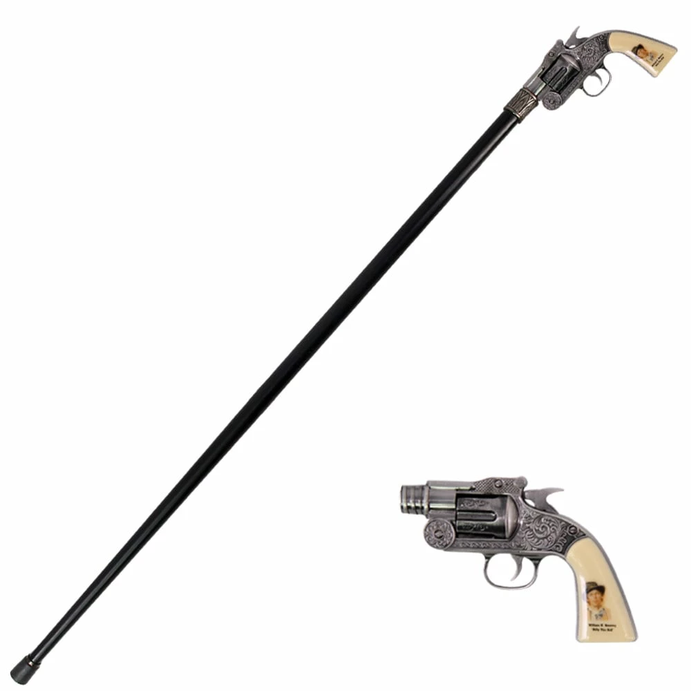 Billy The Kid Revolver Gun Handle Gentleman's Walking Stick 3 Billy The Kid Revolver Gun Handle Gentleman's Walking Stick