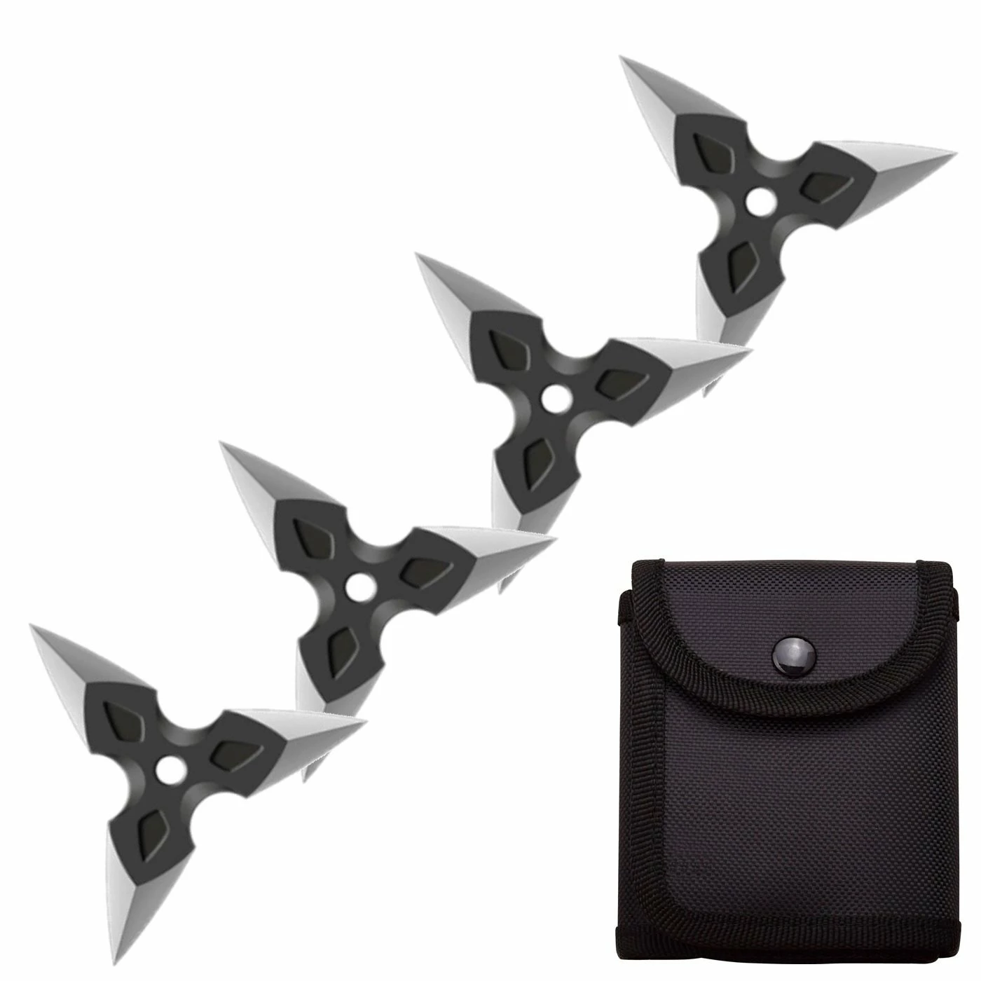 4 Pc Black/Satin Finish Three-Pointed Triangle Throwing Ninja Stars Shuriken 3 4 Pc Black/Satin Finish Three-Pointed Triangle Throwing Ninja Stars Shuriken