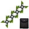 4 Pc Black/Green Finish Four-Pointed X Throwing Ninja Stars Shuriken 2 4 Pc Black/Green Finish Four-Pointed X Throwing Ninja Stars Shuriken -KNIFE IMPORT Sales FL20706 3
