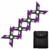 4 Pc Black/Purple Finish Four-Pointed X Throwing Ninja Stars Shuriken -KNIFE IMPORT Sales FL20706 6
