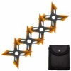 4 Pc Black/Orange Finish Four-Pointed X Throwing Ninja Stars Shuriken -KNIFE IMPORT Sales FL20706 7