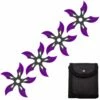 4 PC Set Black/Purple Finish Ninja Throwing Stars Shuriken Knife Curve Blade Five-Sided -KNIFE IMPORT Sales FL20707 6