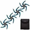 4 PC Set Black/Blue Finish Cyclone Ninja Throwing Stars Shuriken Knife Five-Sided -KNIFE IMPORT Sales FL20709 5
