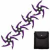 4 PC Set Black/PurpleFinish Cyclone Ninja Throwing Stars Shuriken Knife Five-Sided -KNIFE IMPORT Sales FL20709 6