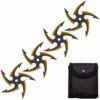 4 PC Set Black/Orange Finish Cyclone Ninja Throwing Stars Shuriken Knife Five-Sided -KNIFE IMPORT Sales FL20709 7
