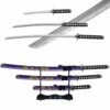3pc Blue Dragon Japanese Katana Samurai Sword Set Carbon Steel Blade Bushido Stand -KNIFE IMPORT Sales FL22928 1 1