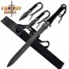 29 Inch Fantasy Ninja Sword 3CR13 Blade - 2 Piece Throwing Knives -KNIFE IMPORT Sales FM655