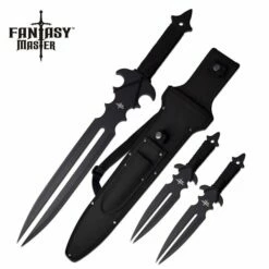 Fantasy Master Dual Blade Fantasy Sword With 2 Throwing Knives