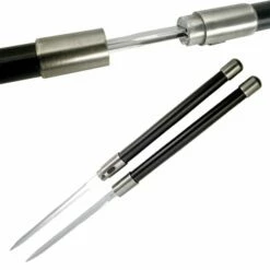 26.75 Inch Twin Ninja Fighting Sword With Black Metal Sheath