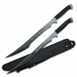 27" Black Full Tang Twin Blade Ninja Sword Set With Sheath