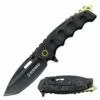 USMC Tactical Spring Assisted Knife Stonewash Gold Marines Pocket Knife -KNIFE IMPORT Sales M A1066GSW
