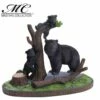 Home Decor Resin Black Bear With Cubs Display With Stand -KNIFE IMPORT Sales MC024BR