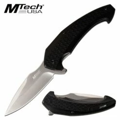 8 Inch Manual Pocket Knife Black Aluminum Handle