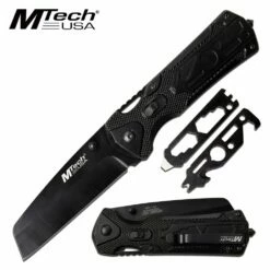 Manual Folding Pocket Knife Hidden Multi Tools In Black Handle