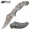 Marijuana Leaf Pocket Knife Silver Spring Assisted Knife