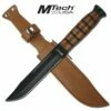 12" Mtech Combat Knife With Wood Handle & Leather Sheath -KNIFE IMPORT Sales MT122