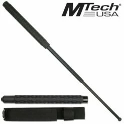 26 Inch Extendable Baton With Textured Rubber Handle And Nylon Sheath
