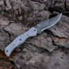 9.16" Damascus Steel Custom Handmade Folding Pocket Knife Engraved Steel Handle