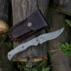 9.14" Damascus Steel Custom Handmade Folding Pocket Knife Engraved Handle
