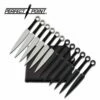 8.5" Kunai Style Throwing Knife Set Of 12 - Silver Black 2 8.5" Kunai Style Throwing Knife Set Of 12 - Silver Black -KNIFE IMPORT Sales RC08612.2