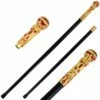 36" Golden Red Knob Deluxe Steel Walking Stick Gentleman's Cane -KNIFE IMPORT Sales SI19431 NB 01