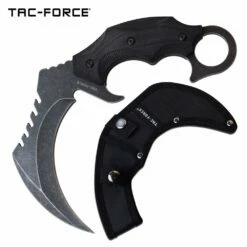 Tac Force Karambit Knife Black Handle Fixed Blade Knife