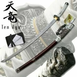 Ten Ryu Samurai Jin Tachi Functional Sword - Maroon Finish