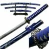 3 Piece Samurai Sword Set - Blue Carved Dragon On Scabbard 1 3 Piece Samurai Sword Set - Blue Carved Dragon On Scabbard -KNIFE IMPORT Sales YK58BLD4